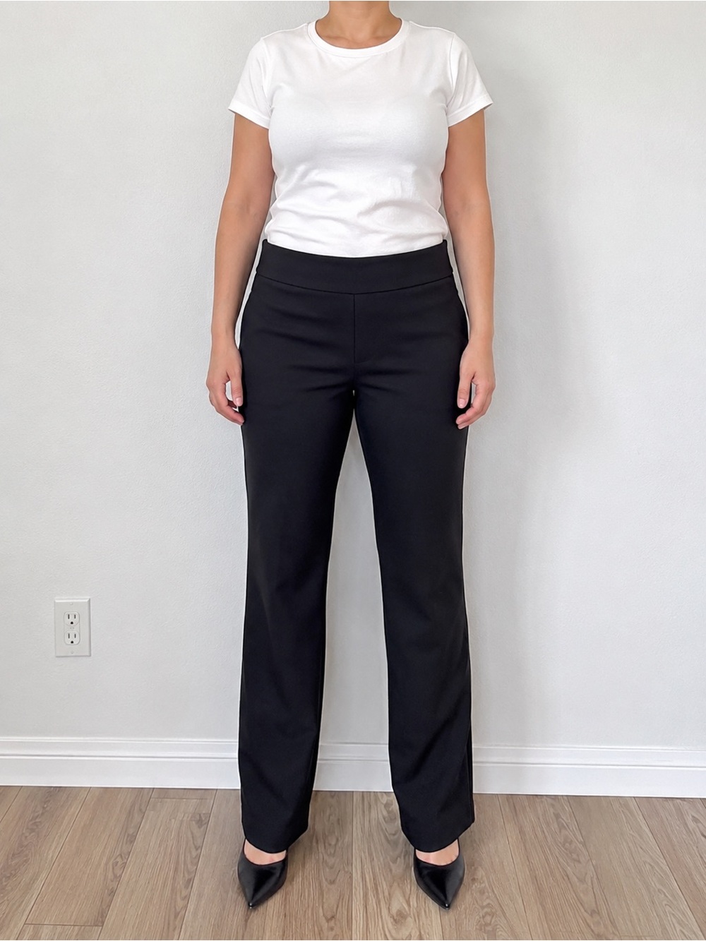 7th Avenue Design Studio Black Straight Leg Career Pants Women’s Large Tall
